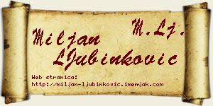 Miljan LJubinković vizit kartica